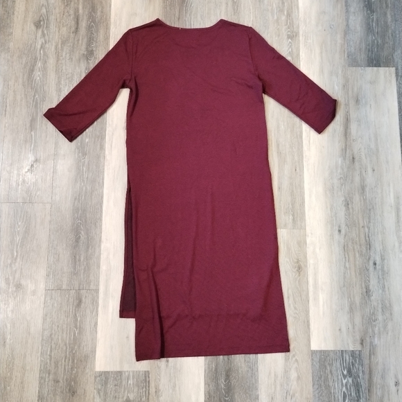 JUST Female Burgundy Long Sweater - Size M - Picture 6 of 9
